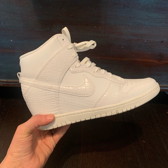 Nike Shoes - Nike | White Croc Print Platform Sneaker Size 9.5